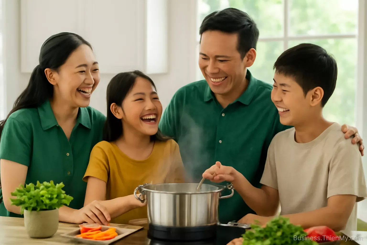 Bếp mở nhìn rất đẹp, rồi rán một mẻ cá và cả nhà ngửi thấy trong ba ngày
